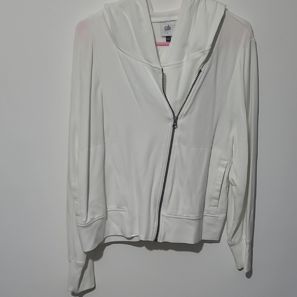 CAbi White Hooded Jacket